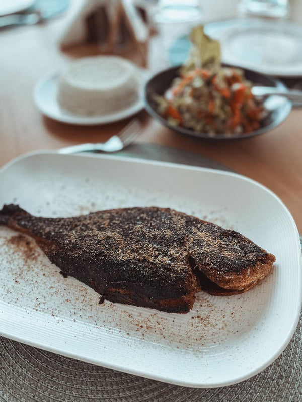 Grilled Sea Bream with wheat bran